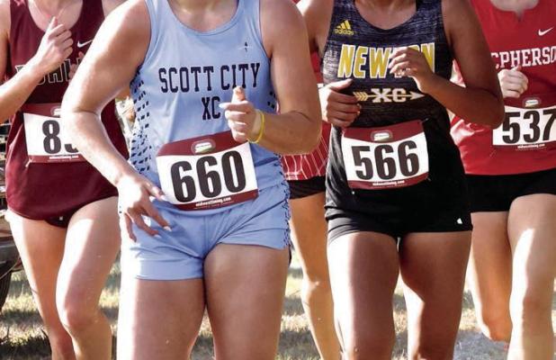SCHS sophomore Phebe Trout in cross-country action earlier this season. (Record Photo)
