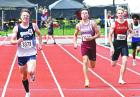 SCHS senior Peyton Bergner heads for the finish line and earns a fourth place medal in the finals of the 400m at the Class 3A state championships in Wichita last Saturday. (Record Photo)
