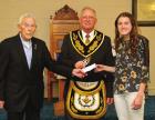 SCHS senior Clare Hawkins accepts a $5,000 check from Masonic Lodge Secretary Harley Sharpe (left) and Master of the Lodge Neal Gamble during an awards presentation on Sunday. (Record Photo) Passion for feminism earns Hawkins $5,000 in scholarships from Masons