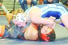SCHS senior Brodi Speer pins Teresa Flores of Lamar (Colo.) in the 135-pound division during the Scott City Classic last Saturday. Speer claimed a fourth place finish. (Record Photo)