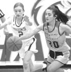 SCMS eighth grader Audrina Ortiz steals the ball and prepares to lead a fastbreak opportunity during Monday’s game against Horace Good Middle School at Garden City. (Record Photo) SCMS 8th graders blitz Horace Good with pressure, fastbreaks