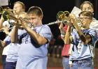 Scott City Middle School musicians took to the field and performed during halftime of the SCHS-Hugoton football game last Friday evening. Among those playing in front of a Homecoming crowd were sixth graders Kase Hughes (left) and Hudson Eisenhour. (Recor Scott City Middle School musicians took to the field and performed during halftime of the SCHS-Hugoton football game last Friday evening. Among those playing in front of a Homecoming crowd were sixth graders Kase Hughes (left) and Hudson Eisenhour. (Recor