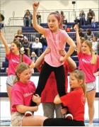 Little Beaver cheerleaders concluded their winter camp with a performance during the Scott Community High School and Colby basketball games on Tuesday evening