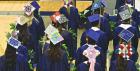 The mortarboards worn by SCHS graduates were decorated with a variety of messages. (Record Photo)