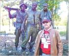 Former Army sergeant Lloyd Foster stands in front of the Vietnam Veterans Memorial in Washington, D.C., while in the nation’s capitol as part of an Honor Flight from Kansas. Honor Flight brings back the