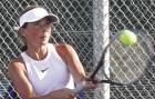 SCHS junior Tatum Wells hits a backhand return during the GWAC tennis tournament played on the home courts Monday. Wells and her playing partner, Madison Roberts, finished third in No. 1 doubles. (Record Photo) SCHS netters 3rd in GWAC tourney; Cupp is runner-up