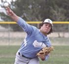 Scott City senior JP Harris releases a pitch during a non-league perfect game against Ellis on the home field last Friday. (Record Photo) perfection