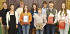 Scott County 4-Hers who were among the top award winners are (from left) Brice Koehn, Historian Award; Tayler Koehn, “I Dare You” Award and Historian Award; Reed Batterton, “I Dare You” Award and Larry Hendrix Award; Marin Kerr, Larry Hendrix Awar 4-H achievements