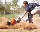 SCHS catcher Avery Radke tags an Ellis baserunner as he attempts to score on an infield hit during last Friday’s non-league double-header on the home field. (Record Photo) Beavers find some added pitching depth in Ellis sweep