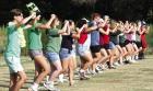SCHS band members work on their marching techniques during summer camp at Camp Christy. (Record Photo) the ‘boys’ of fall