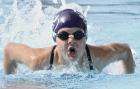 Kaitley Edwards of the Scott City Stars competes in the 50m butterfly. (Record Photo) SC Stars win first ever WKSC combined team title