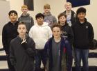 Scott City Middle School seventh and eighth graders who participated in the “Real Men Sing” workshop were (front row, from left) Travis Fanning and Matthew Groenewald. (Middle row) Roberto Villagomez, Andres Armendariz, Derick McKinney and Jacob Mende