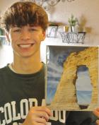 Eric Shapland and his state winning photo of Monument Rocks. (Record Photo) Different perspective on Kansas ‘favorite’ wins photo contest