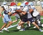 Victor Neito (left) brings some defensive pressure while SCHS seniors Blaze Gossman (center) and Emilio Contreras work on their blocking during an evening practice session. (Record Photo)