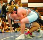 SCHS junior Tanner Gooden takes Garden City’s David Holguin straight to his back for a takedown in the closing moments of the third period to earn a 3-1 win in the fifth place match of the Rocky Welton Invitational on Saturday. (Record Photo) Going 9-0 paying dividends for McDaniel with Welton gold
