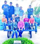 Lake Wide Awake 4-Hers who helped with the memorial clean-up project were (front row, from left) Chase Dearden, Addison Dearden. (Middle row) Landry Beaton, Charli Moore, Zoey O’Dea, Liam O’Dea, Drylan Beaton and Rylee Zimmerman. (Back row) Brayson Ma Lake Wide Awake has clean-up day at Dearden Memorial