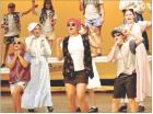 Performing “Cool Cats” during “The Aristocats” finale at their dress rehearsal on Wednesday are (front, from left) Blakely Gentry, Sorina Bose and Garin Trout, (Second row) Ella Stevens, Paige Post and Piper James. (Record Photo)