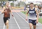 Scott City’s Kasten Wren sprints to the finish line for a silver medal in the 400m at the regional meet. (Record Photo)