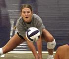 SCHS junior Avery Lewis digs the ball during practice drills on Monday. (Record Photo) Versatility is a strength, and challenge for SCHS spikers