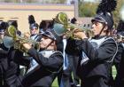 Performing on mellophones are Martin Purma (left) and Seth Shackelford. (Record Photo)
