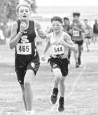 Scott City Middle School seventh grader Maci Lara competes in the two mile run at the Lakin Invitational last Saturday. (Record Photo) Hermosillo leads 7th grade field at Lakin