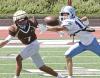 SCHS junior cornerback Cooper Irvin knocks the ball away from a Garden City receiver during last Friday morning’s scrimmage. (Record Photo)